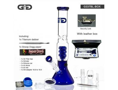 GG Blue Beaker Leather Box | Grace Glass | SpbBongs.com
